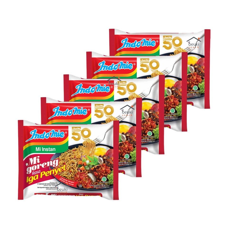 

DENALO Mart - 5PCS Indomie Goreng Iga Penyet Lengkap dengan Minyak dan Kecap