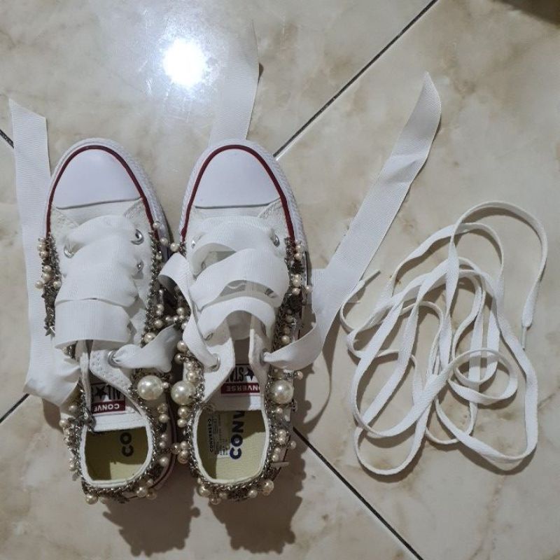 sepatu sneakers cewek / wedding / prewed preloved converse asli