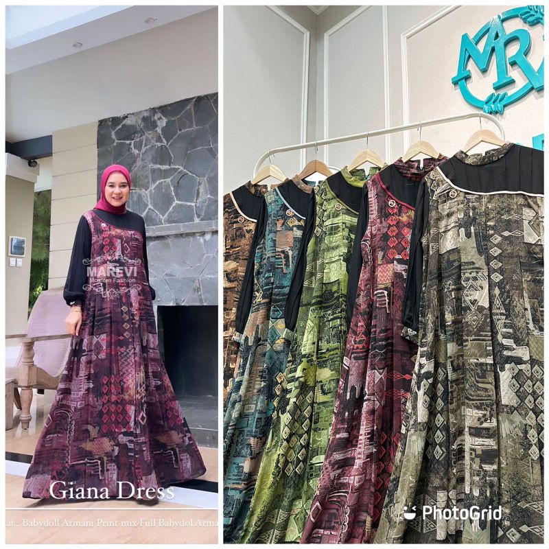 GIANA DRESS BY MAREVI/DRESS MAREVI TERBARU/GAMIS MAREVI/GAMIS PREMIUM