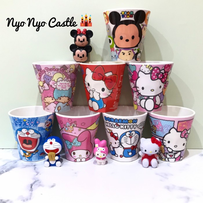Gelas Cangkir Mug Melamin Anak Tsum Tsum Hello Kitty Doraemon
