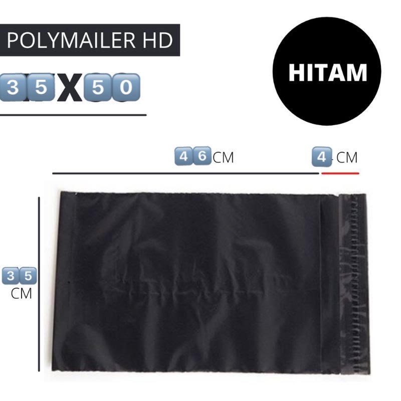 

Plastik Polymailer 35 x 50 cm isi 100 pcs HItam Packing Online shop