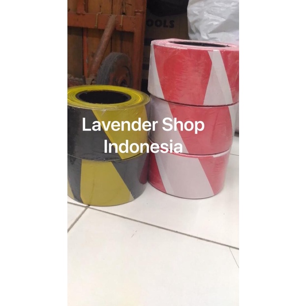 

Police line merah putih / hitam kuning 3" x 300 mtr
