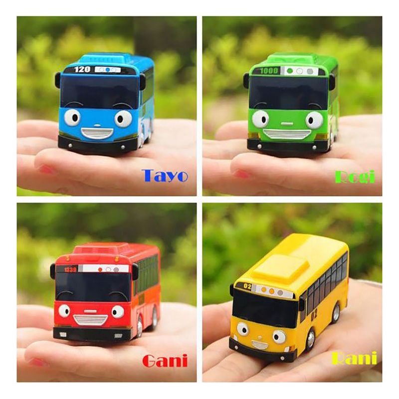 mainan kereta bus tayo set isi 4pcs pullback murah/kereta bus toya isi 4pcs