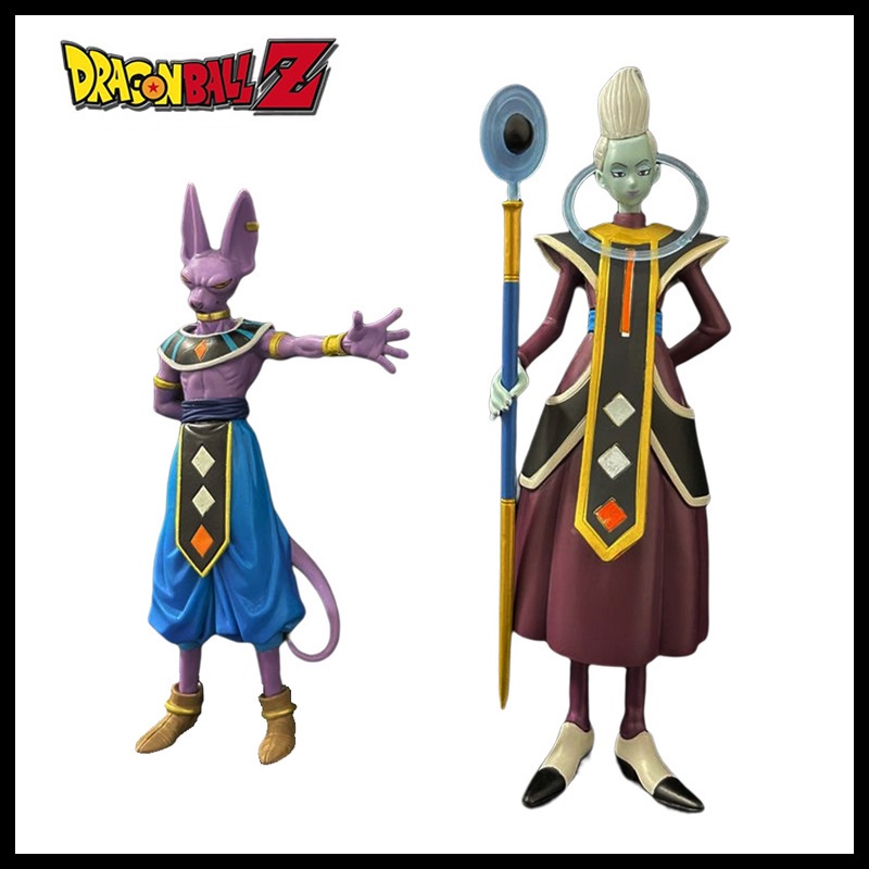 2pcs / set Mainan Action Figure Dragon Ball Gods of Destruction DXF Whis Beerus Bahan PVC 20cm Untuk Anak