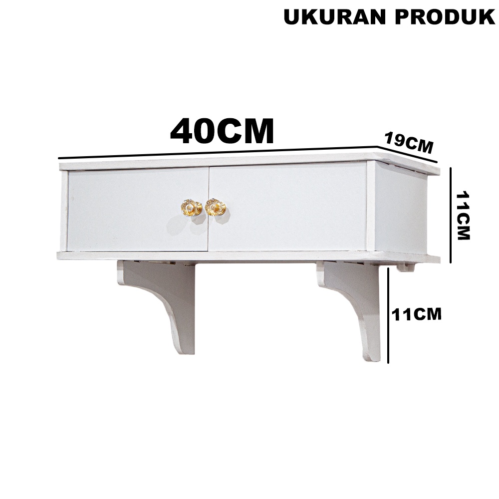 Rak Ambalan Gantung Dinding Modem/Wifi Decoder Serbaguna Minimalis MDF - LC035