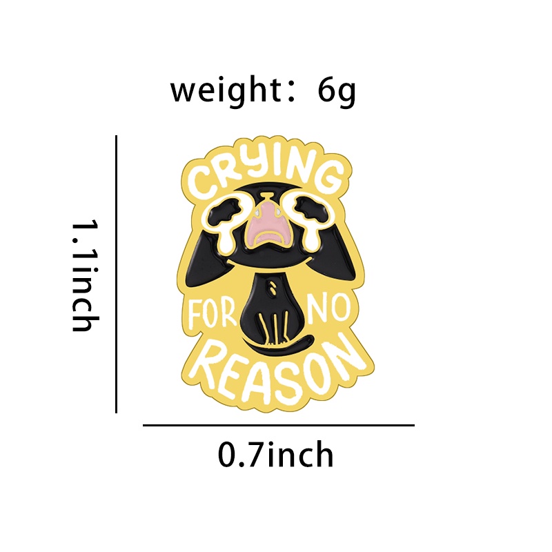 Bros Pin Enamel Bentuk Kartun Hewan Anjing Menangis Untuk Hadiah Teman