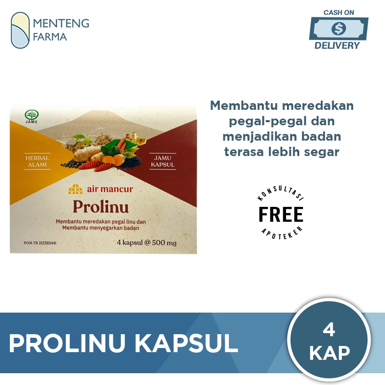 Prolinu 4 Kapsul - Jamu Kapsul Pegal Linu