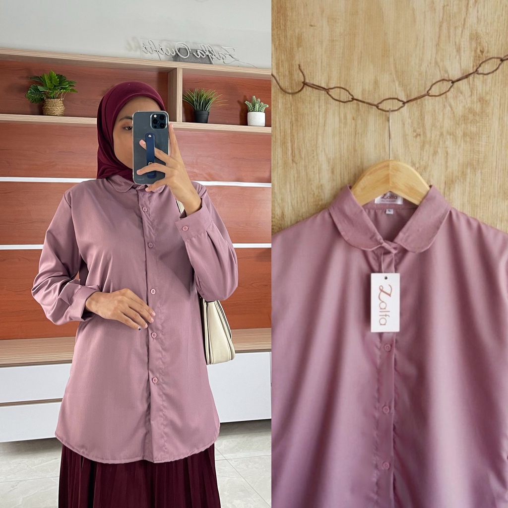 BASIC KEMEJA Toyobo by ZALFA OUTFIT / kemeja polos / kemeja katun / kemeja wanita murah