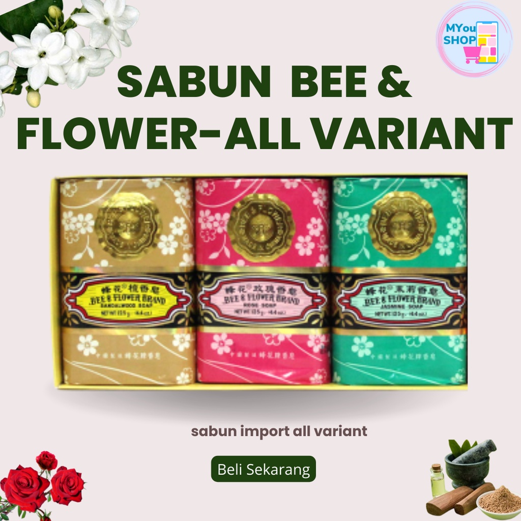 Bee & Flower - Bundling Mix 81 gr Sabun Mandi Impor Mix (3 pcs x 81gr) | sabun bee&flwoer | sabun be