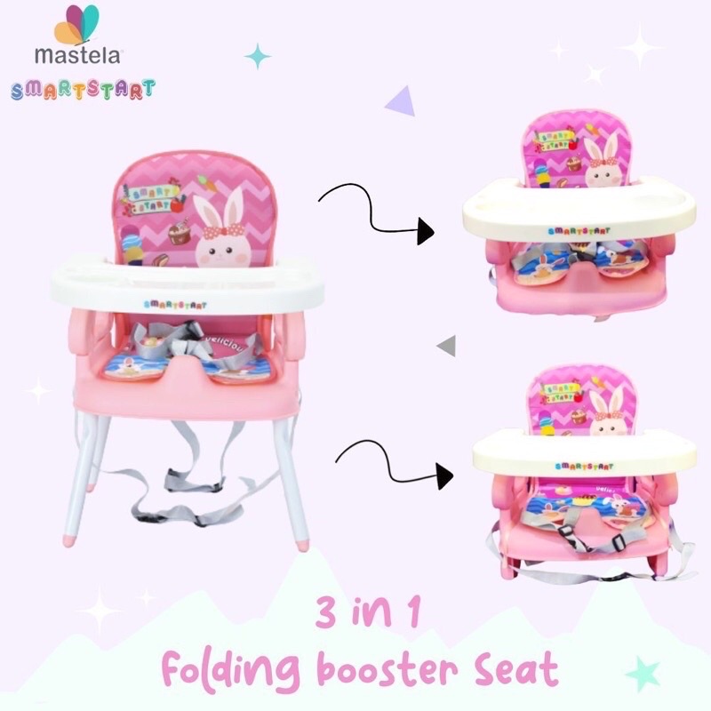 SMART START X MASTELA DELUXE COMFORT FOLDING BOOSTER SEAT / KURSI DUDUK MAKAN BAYI - BISA DILIPAT /BOOSTER SEAT KURSI MEJA MAKAN BAYI