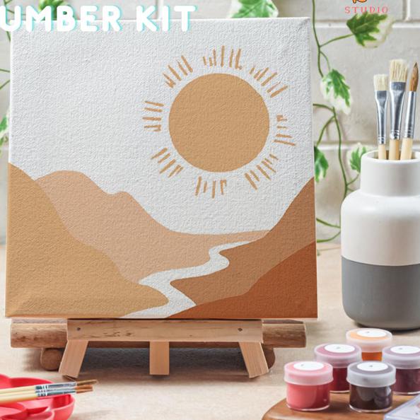 

Paint by number lukisan gurun dessert canvas 20x20 cm / painting kit - dessert02, 15x15cm