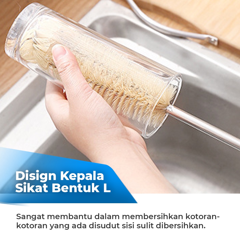 Sikat Botol Gagang Panjang Sikat Pembersih Gelas Sikat Cuci Botol Susu