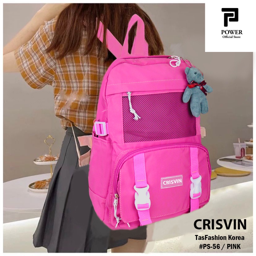CRISVIN Tas Korea Import Ransel Remaja Kuliah Wanita dan Pria Tas Sekolah SD-SMP Backpack Fashion Korea Import #PS-53