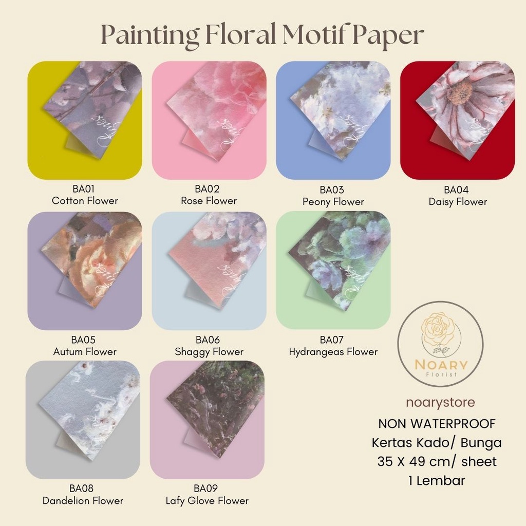 PAINTING FLORAL MOTIF PAPER CELLOPHANE