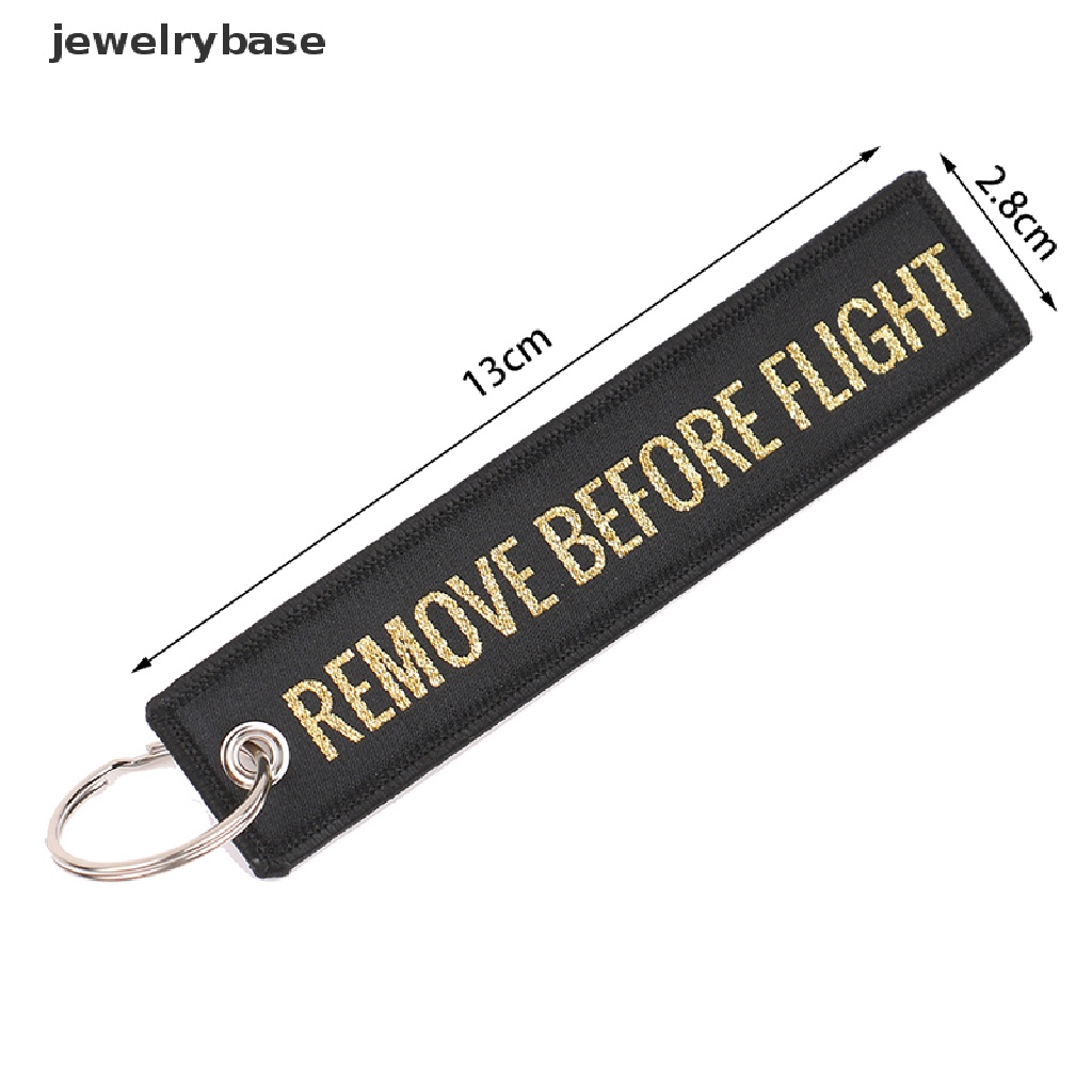 Gantungan Kunci Motif Bordir Tulisan Remove Before Flight