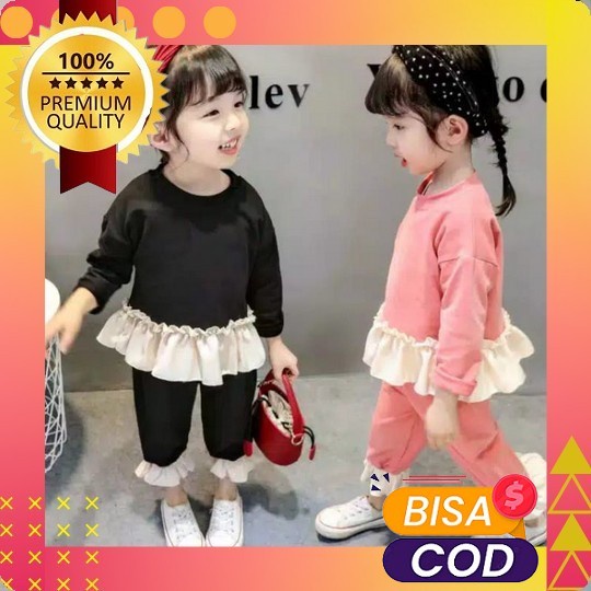 Overall Jeans Import 2In1 Anak Perempuan Usia 1-4 Tahun | Setelan Baju Kodok Pin Wortel Mix Kemeja P