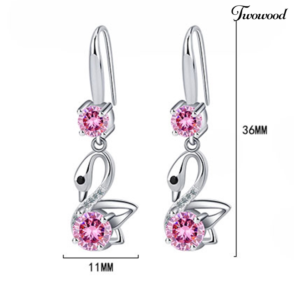 1 Pasang Anting Kait Desain Mata Hewan Bahan Cubic Zirconia Gaya Korea Untuk Pesta Pernikahan