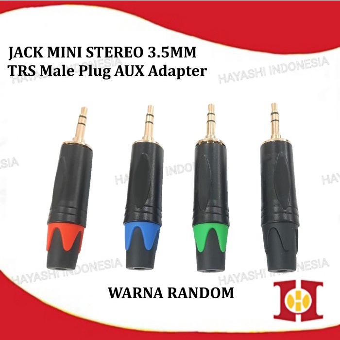 Jack Akai Stereo Mini Audio 3.5 MM Jek 3 Pole Male Plug Aux Connector