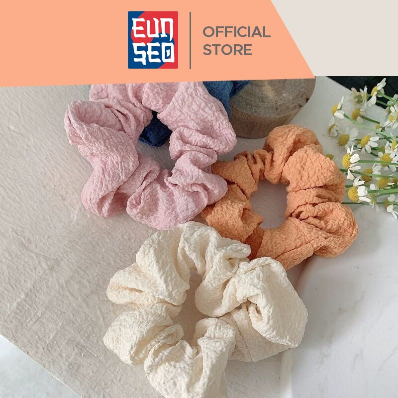 EUNSEO Ikat Rambut Wanita Polos Warna Warni Fashion Korea Scrunchie Kuncir Rambut Import