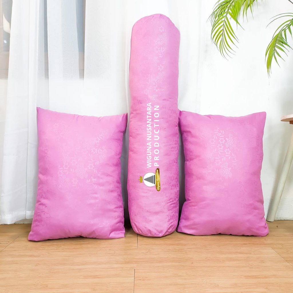 Paket Hemat 2 Bantal dan 1 Guling Tidur - Motif Embos