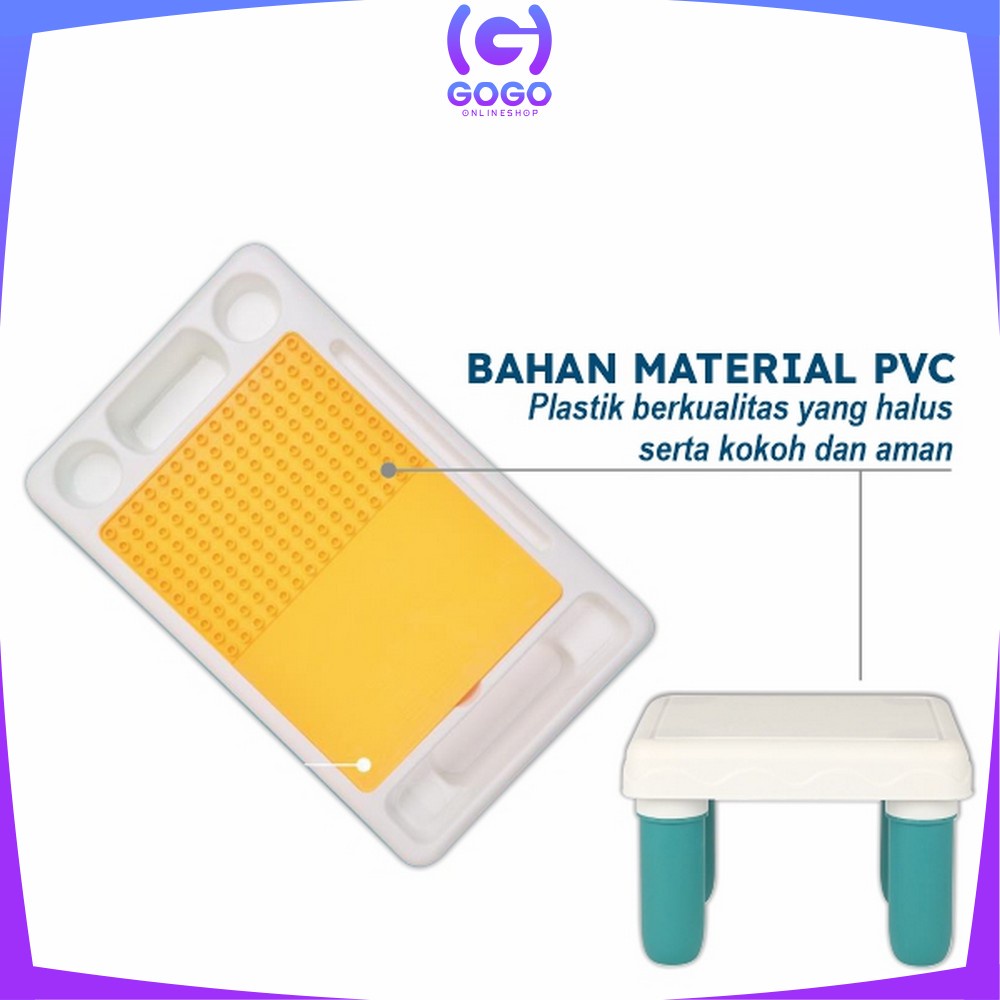 GOGO-M39 M111 Meja Belajar Anak Multifungsi / Mainan Edukasi DIY Building Block Bricks / Mainan Blok Bangunan / Mainan Bongkar Pasang Puzzle / Mainan Blok Susun / Block Mainan Anak M207