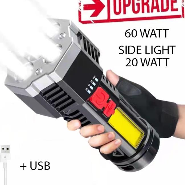 SENTER LED 5 MATA 60W + 20W SUPER TERANG / SENTER CAS LED - SENTER LED