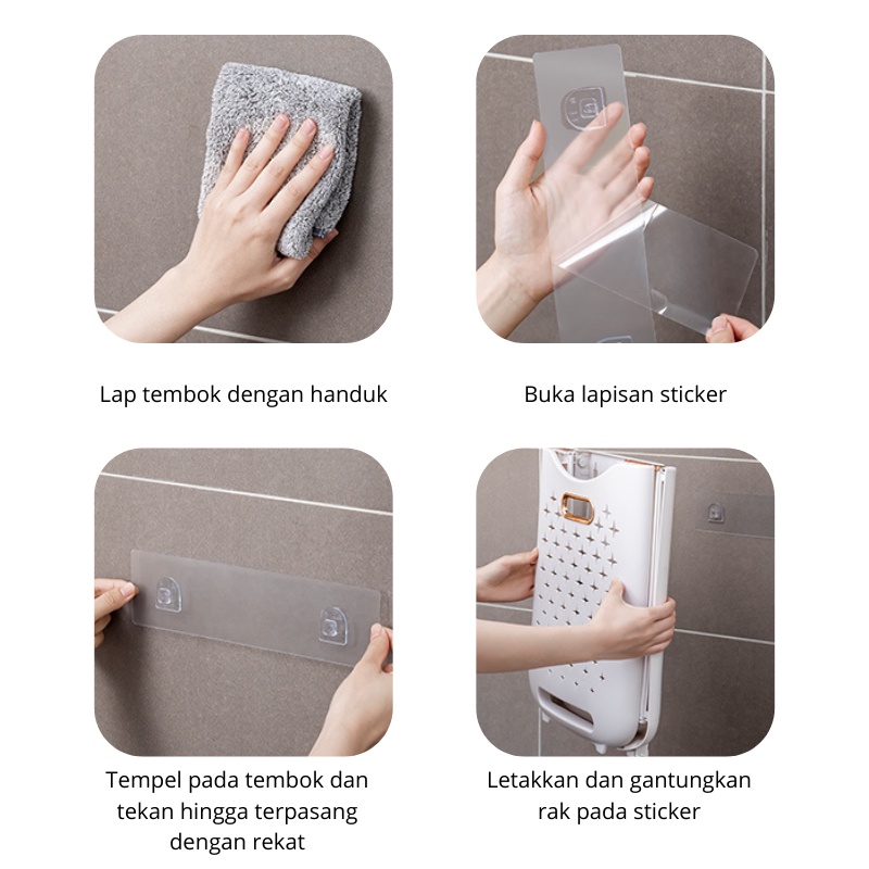 CEO Keranjang laundry tempel serbaguna / keranjang laundri roda / box organizer / praktis &amp; minimalis