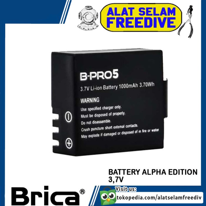 Brica Battery Alpha Edition Camera Action Cam Batrai Kamera Bpro-5
