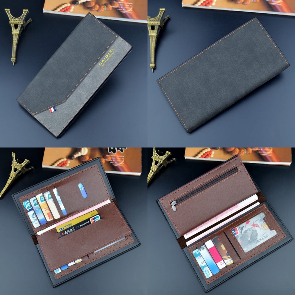 DOMPET LIPAT PRIA PANJANG KULIT HITAM ARIO WA611B5 IMPORT SLOT KARTU UANG RESLETING KOIN COWOK KEREN BRANDED DISTRO LAKI KEKINIAN REMAJA DEWASA SIMPLE