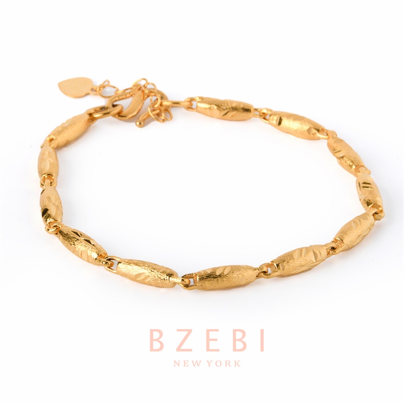 Bzebi Gelang Tangan Rantai Emas 24k Adjustable Anti Karat Untuk Wanita 1113b