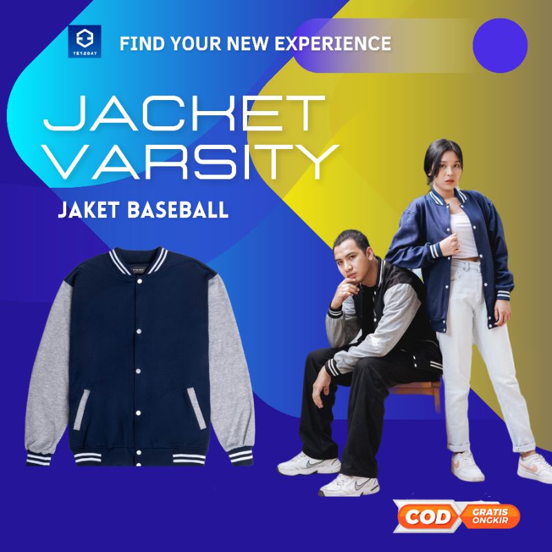 Yes2Day Jaket Varsity Baseball Wanita Jacket Versity Bisbol Original Polos