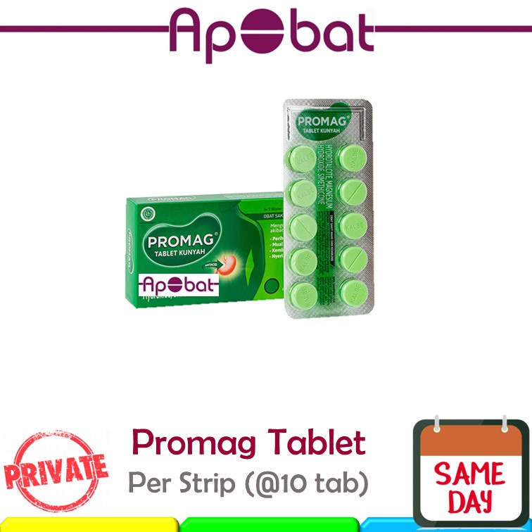 - ApObat - Promag STRIP / DUS Tablet Obat Maag DOS Kembung Promak Promaag