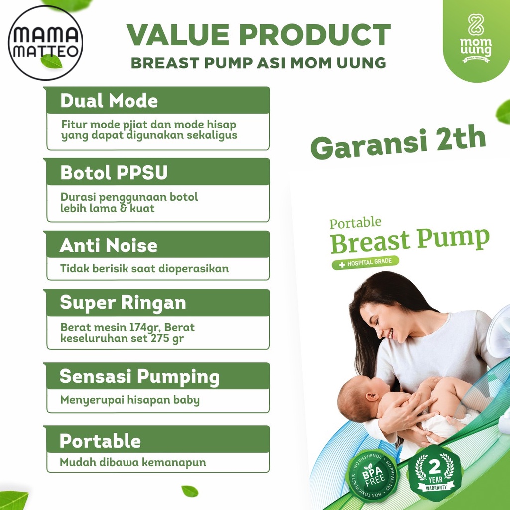 POMPA ASI MOM UUNG PORTABLE ELEKTRIK HOSPITAL GRADE MOMUUNG / Breast Pump / Breast Feeding / Menyusui / MOM UUNG BANDUNG