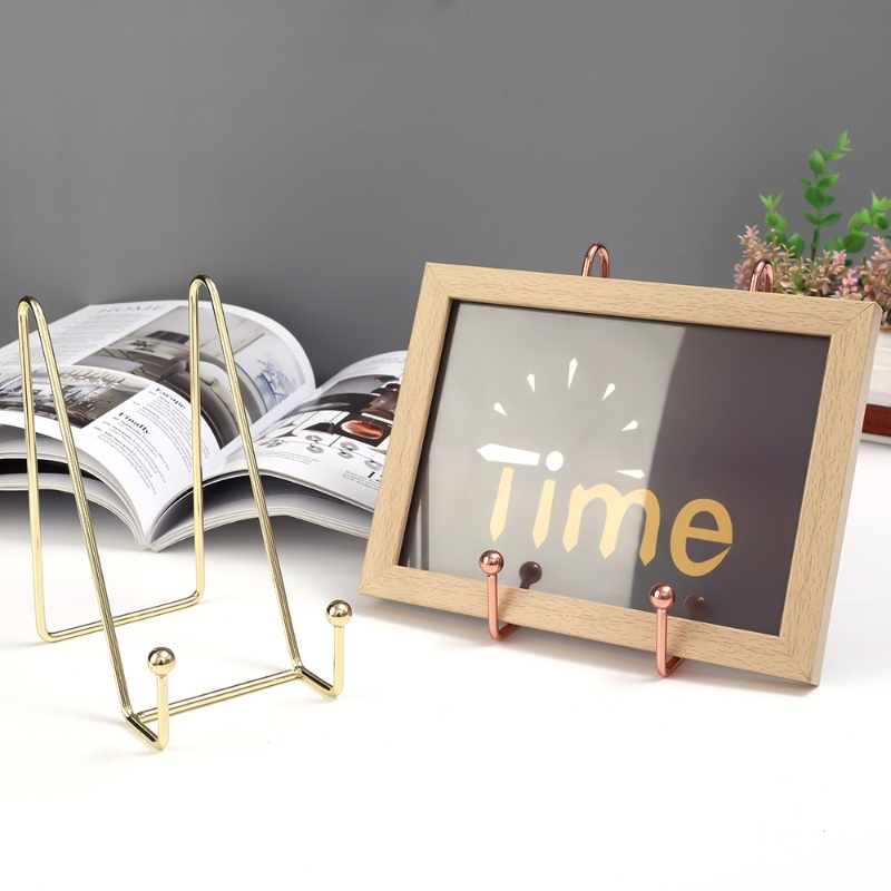 Stand Holder Rak Penyimpanan Ponsel / Tablet / Piring / Buku / Foto Bentuk Geometris Bahan Besi Untuk Dekorasi Rumah