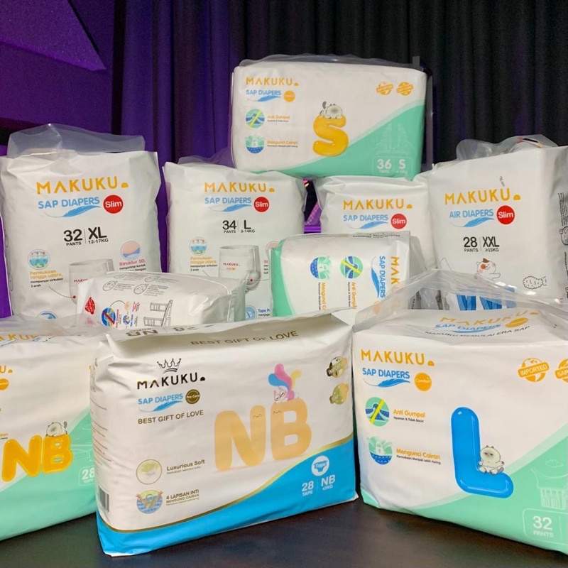 Makuku diapers slim fit | comfort fit - popok bayi sap | disposible diapers