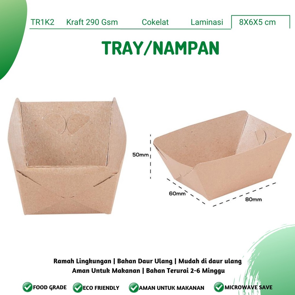 Food Tray Paper Food Tray Dine In (TR1K2-Laminasi)