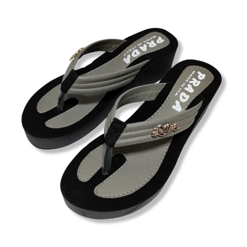 Sandal Wedges Wanita Terbaru Motif PRADA