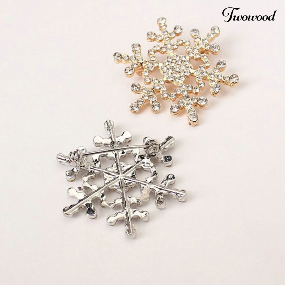 Bros Bentuk Snowflake Aksen Berlian Imitasi Untuk Wanita