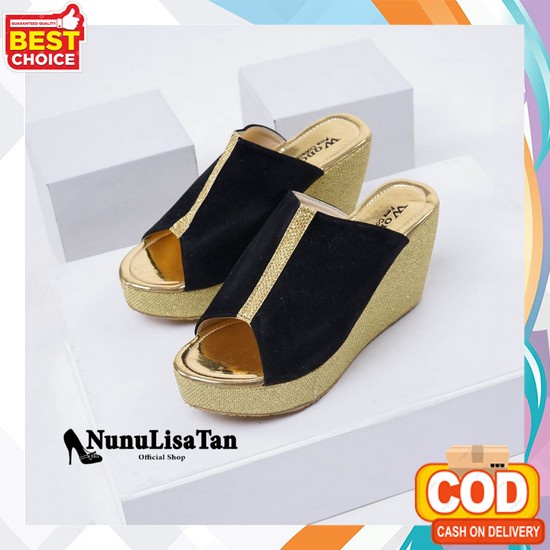 Wedjes Korean Style Sendal Wegdes Wanita Wedges Wanita Terbaru Wejes Kondangan Sandal Ibu2 Pesta Weg