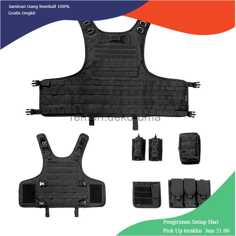 TD-PR2 JPC Rompi Pelindung Airsoft Gun Tactical Vest Combat Pocket - G0301