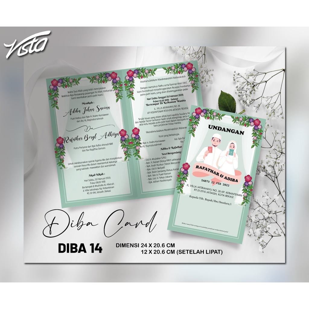 Undangan pernikahan blangko diba card 14 nikah wedding simple  murah elegan blora harga ukuran plast