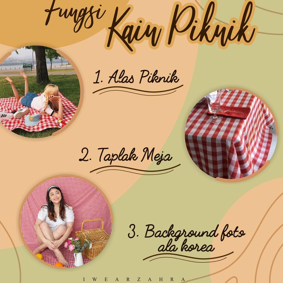 Best Product KAIN PIKNIK - Estetik Korea Alas Kotak Kemping Picnic Background Fotografi Tikar Fotogr