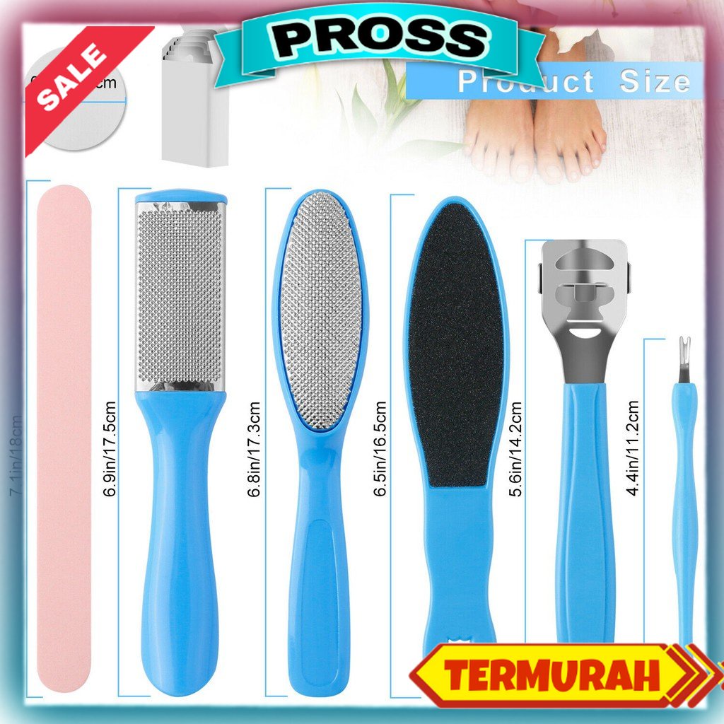 8 PCS/SET Alat Perawatan Gosokan Kuku Kaki Pengosok Tumit Pembersih Kaki Sikat Kulit Kaki Pecah Pecah Kering Manicure Pedicure Foot Care Scraper Set 8in1 Stainless Steel Anti Karat