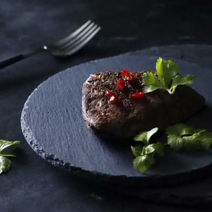 PIRING MAKAN STEAK WESTERN ROUND NATURAL DISH PLATE BBQ PERALATAN BBQ BARBEQUE ALAS MAKAN ANTI SLIP 