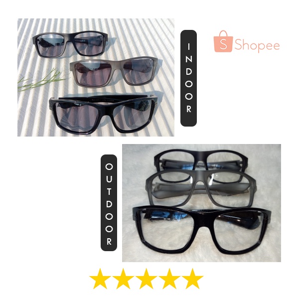 KACAMATA SPORT LENSA PHOTOCROMIC BINGKAI PLASTIK MODEL WRAPAROUNDS KACAMATA OLAHRAGA LENSA BISA BERUBAH WARNA ANTI UV PROTECTION