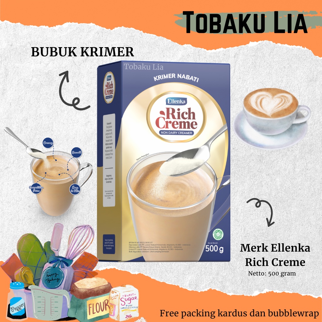 

[ELLENKA] RICH CREME NON DAIRY CREMER KRIMER NABATI 500 GR