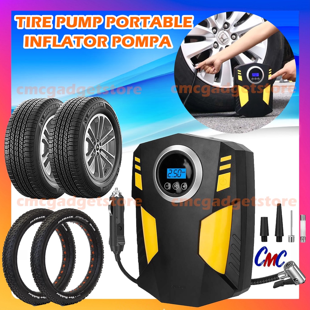 Pompa Ban Mobil Elektrik Portable Inflator Tire Pump Air Compressor Sepeda Motor Ban