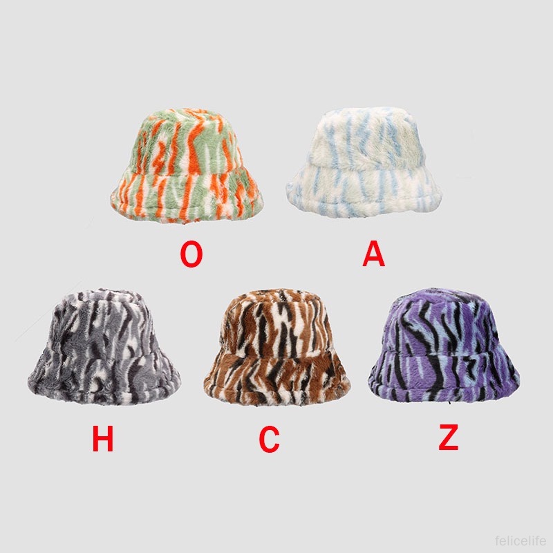 Topi Bucket Thermal Tebal Motif Garis Untuk Wanita