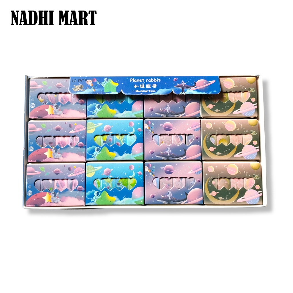 

WASHI TAPE CUTE / WASHI TAPE 636/612 2MX15MM SET 4 (12/576) / STIKER ROLL MOTIF SPACE SET 4