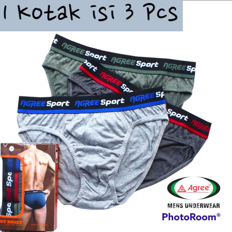 AGREE SPORT 2311 BIG SIZE - Celana Dalam Pria Jumbo 3 Pcs | CD Cowok Karet Luar Size M - XXXXXL | Pakaian Dalam | GUDANG DALEMAN